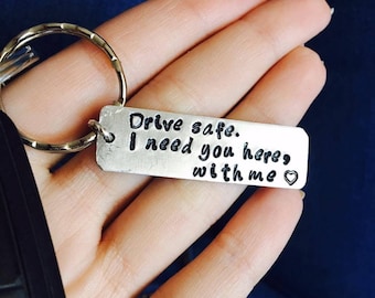 Boyfriend Gift Personalized Keychain Drive Safe Boyfriend Gift Aluminum Couples End Husband