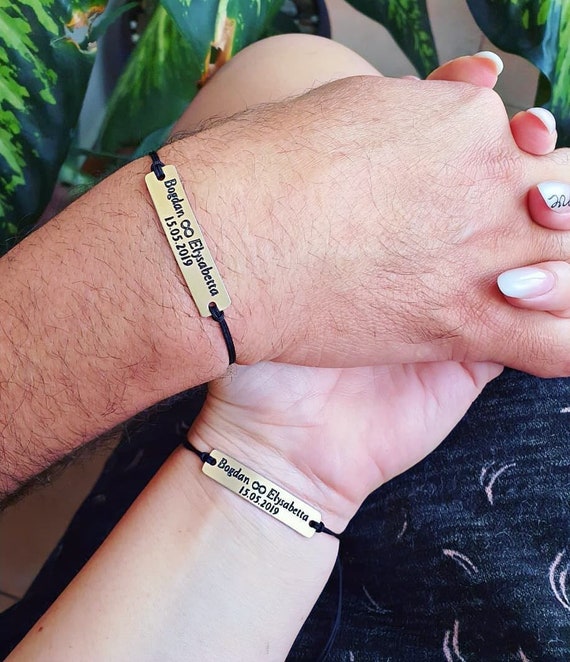 Personalized date or name bracelet for couples – Carrie Clover handcrafted  gifts