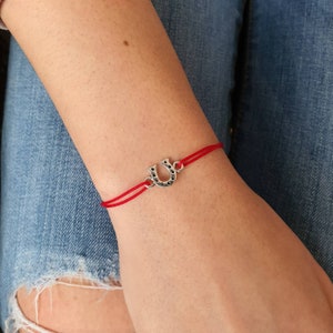 Horseshoe Bracelet, Good Luck Charm, Wish Bracelet, Best Friends Bracelet, Make a Wish Bracelet, BFF, Cord Bracelet, Girlfriend Gift