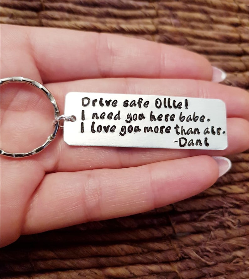 Personalized Keychain, Drive Safe, Boyfriend Gift, Aluminum, Couples Keychain, Engraved Keychain, Husband Gift, Boyfriend Gift image 8