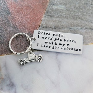 Personalized Keychain, Drive Safe, Boyfriend Gift, Aluminum, Couples Keychain, Engraved Keychain, Husband Gift, Boyfriend Gift image 2