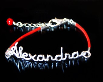 Nome Bracciale, Bracciale Personalizzato, Bracciale Bambino, Bracciale In Pelle, Pelle, Personalizzabile, Lettera Metallica, Personalizzato, Regalo Damigella d'Onore