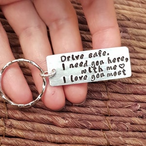 Personalized Keychain, Drive Safe, Boyfriend Gift, Aluminum, Couples Keychain, Engraved Keychain, Husband Gift, Boyfriend Gift image 9