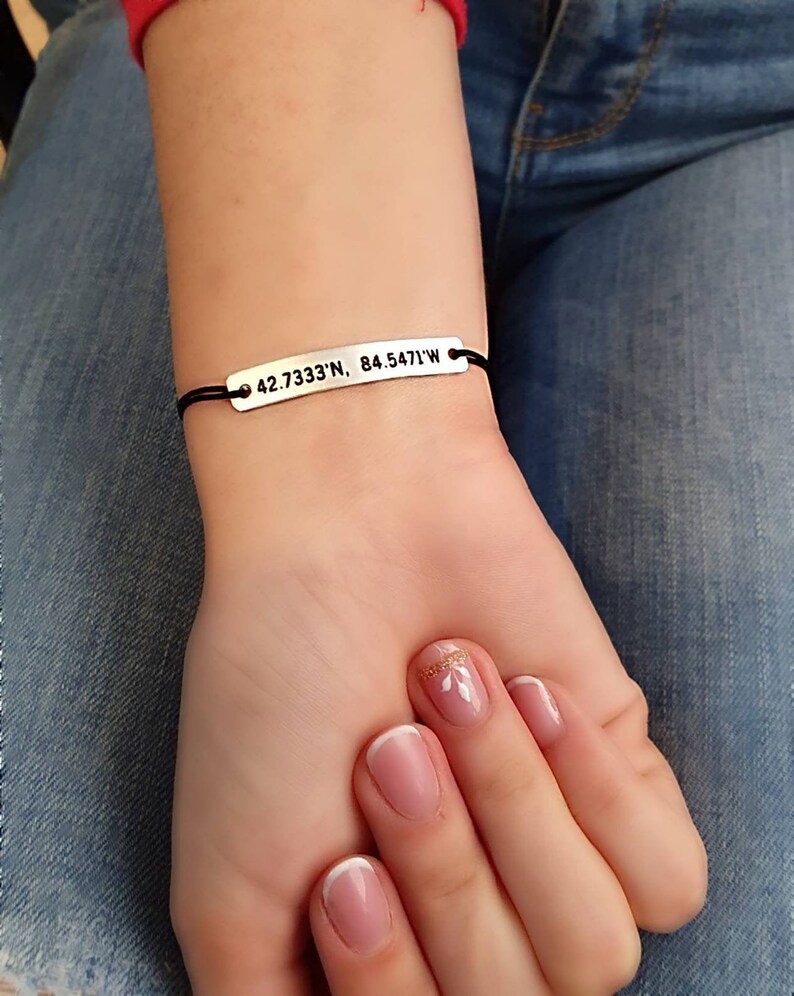 bracelet with coordinates for her