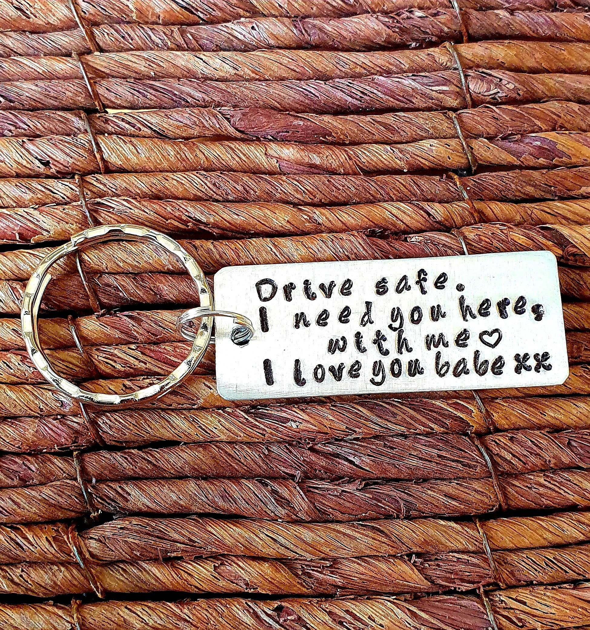 Llavero Drive Safe Handsome Con Texto En Inglés "I Love You" Para Hombre, Novio, Marido, Pequeños Regalos Para él, Joyería Especial Para él, Regalos Pequeños, Negro