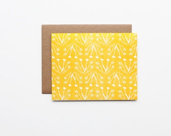 Wildflower Pattern in Honey Letterpress Card