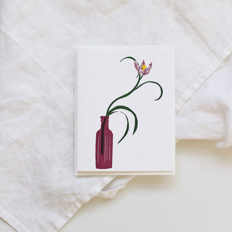 Fritillaria Letterpress Card White