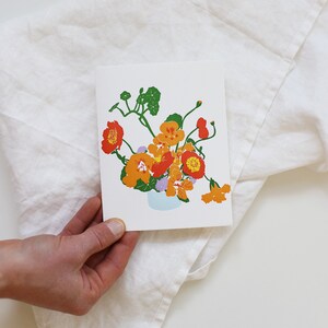 Nasturtium Letterpress Card