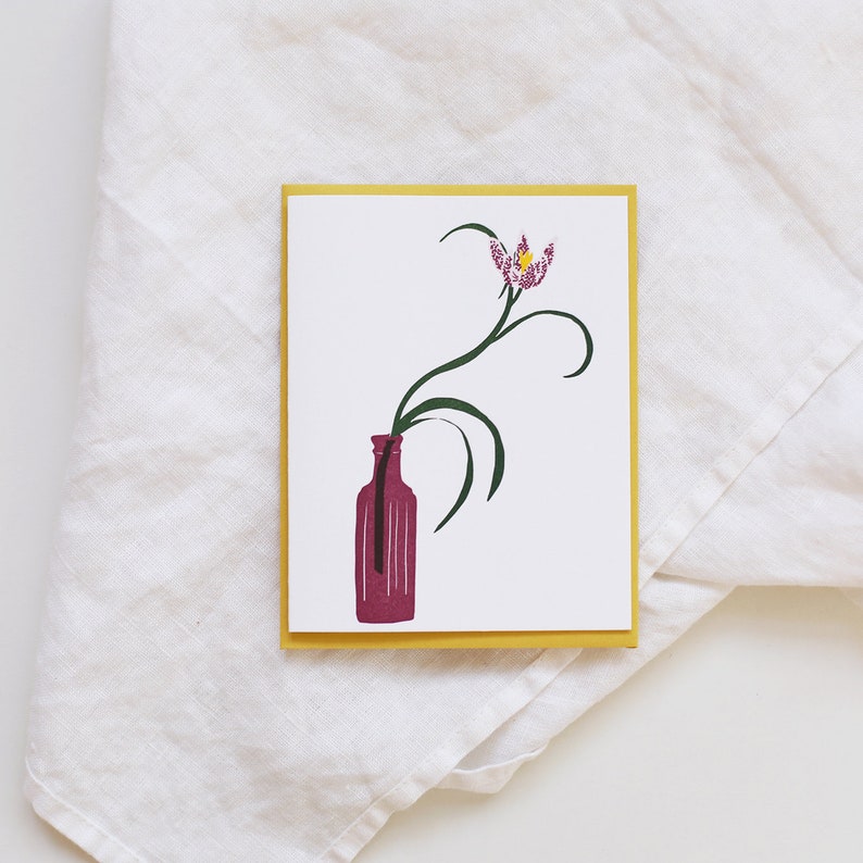 Fritillaria Letterpress Card Curry