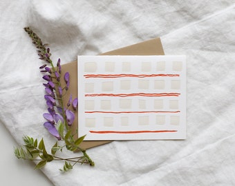 Block & Line Pattern Letterpress Card