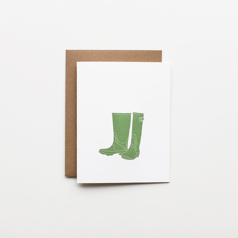 Garden Boots Letterpress Card image 1