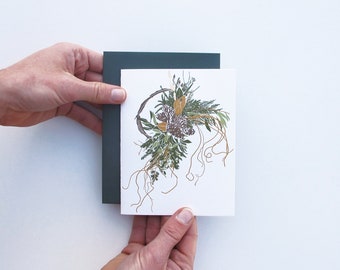 Winter Wreath Letterpress Card