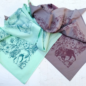 Backcountry Bandana: Soft Cotton Mountain Wildlife Print