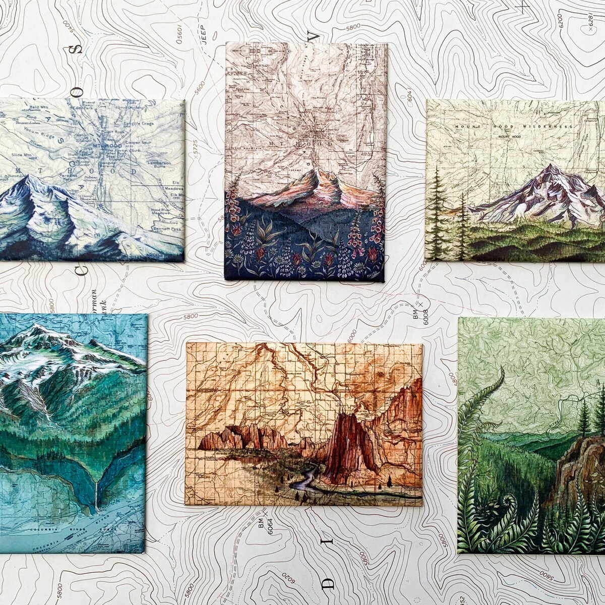 Oregon Magnets, Mt Hood Magnet, Smith Rock Magnet, Tillamook Magnet, OR Mountain Magnet - Etsy