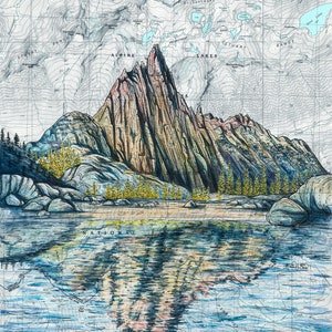 Prusik Peak Art Print: The Enchantments, Washington Topography Map