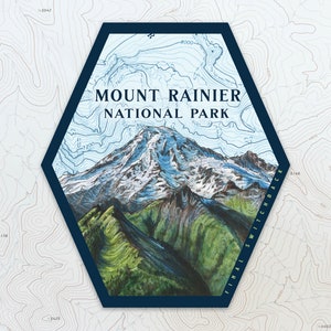 Mt Rainier National Park Weatherproof Vinyl Sticker