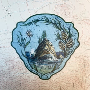 PNW Vinyl Stickers, weatherproof mountain sticker, PNW mountain, West Coast sticker, Mt. Rainier, Mt. Hood, Columbia River Gorge, Coast image 8