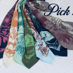 2 Premium Outdoor Bandana Collection,  super soft cotton premium bandanas Mountain wildlife Hiker gift Bear Bison Mountain Goat Wolf flowers