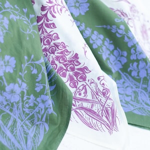 Alpine Wildflowers Bandana,  super soft cotton bandana, Mountain wildflowers, Hiker gift, Lupine, Fireweed, Poppy,  floral bandana