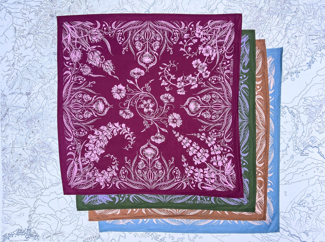 Alpine Wildflowers Bandana Super Soft Cotton Bandana Etsy