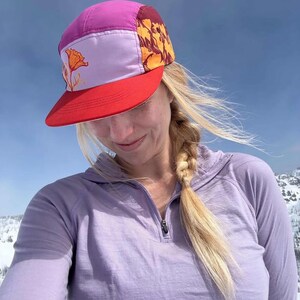 California Poppy 5 Panel Hat, Trail Hat image 3