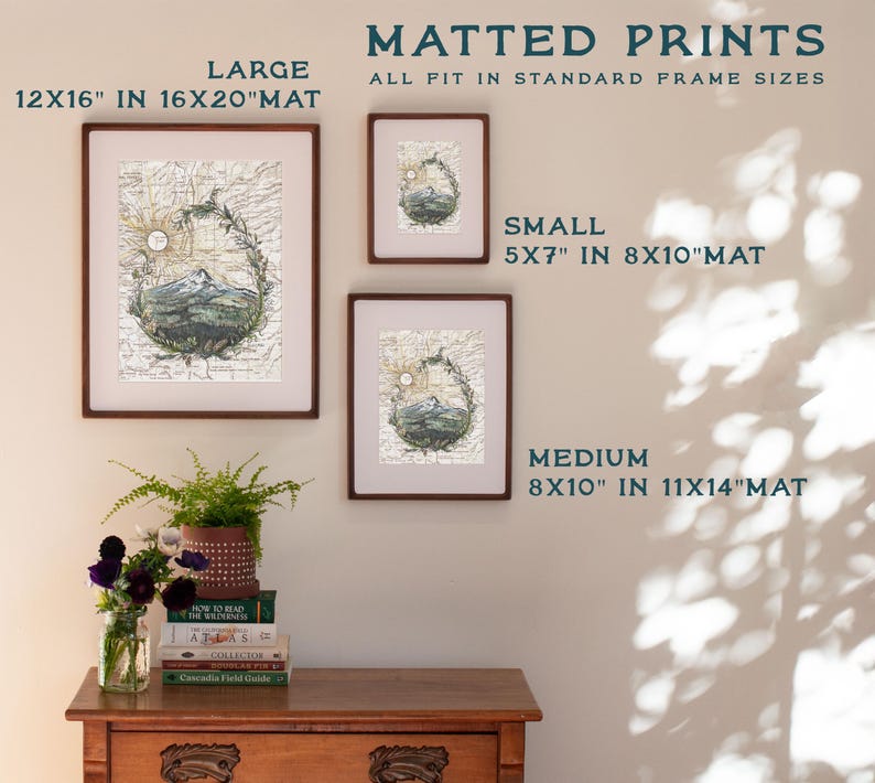Mount Hood Wy'East Topographic Map Art Print: Oregon Mountain image 3