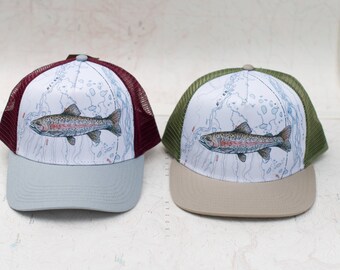 Rainbow Trout Trucker Hat Fishing 