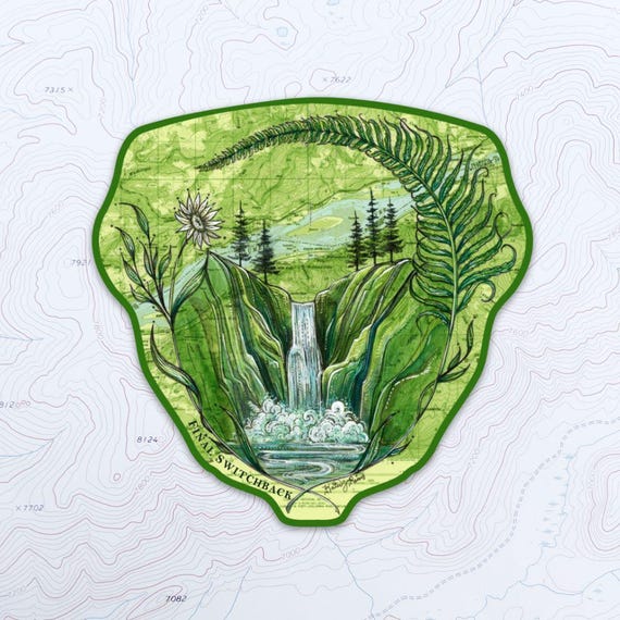 Columbia River Gorge Vinyl Sticker: PNW Waterfall Art