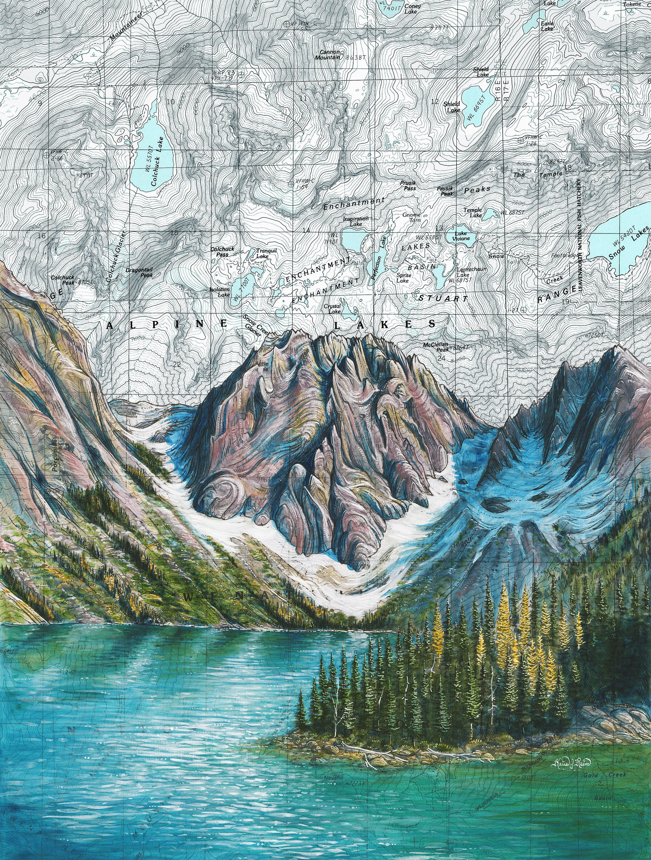 絵画 Mountain ridge lake Mountain Ridge Lake - The Joy of Painting S23E3