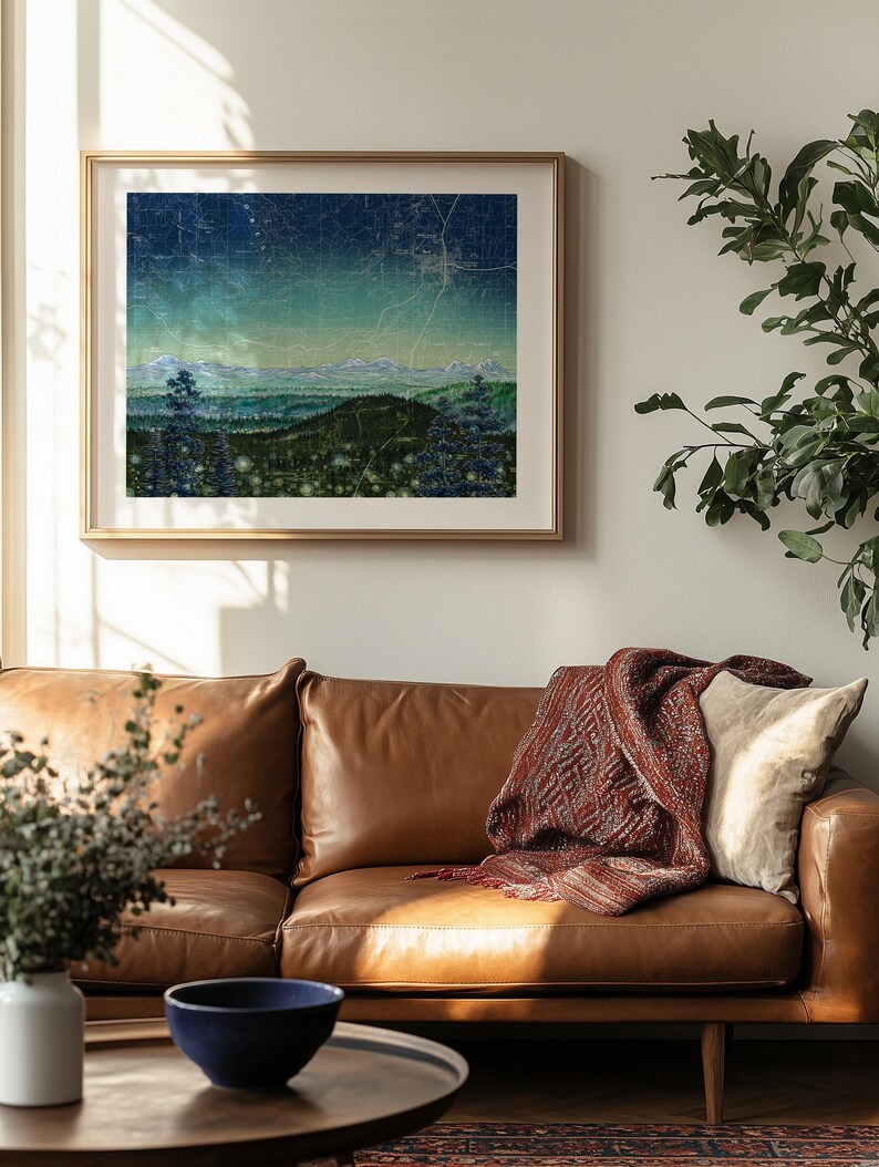 Pilot Butte Twilight print : Bend Central Oregon painting image 2