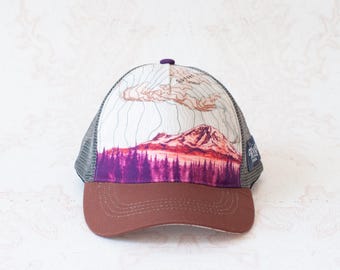 Youth Mount Rainier Sunset Trucker Hat