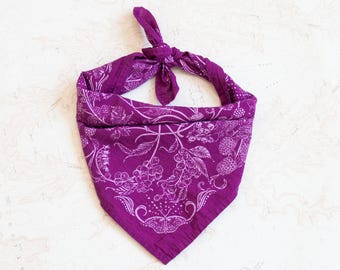 Wildberry Bandana: Soft Cotton, Mountain Wild Berry Print