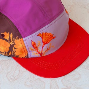 California Poppy 5 Panel Hat, Trail Hat image 5