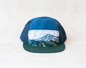 Mount Rainier above the Tatoosh Range 5 Panel Trail Hat