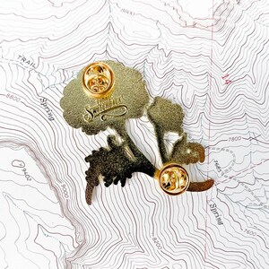 California Poppy Wildflower Enamel Pin, Eschscholzia californica flower hard enamel gold pin, hiker backpacker pin, mountain wilderness image 4