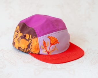 California Poppy 5 Panel Hat, Trail Hat