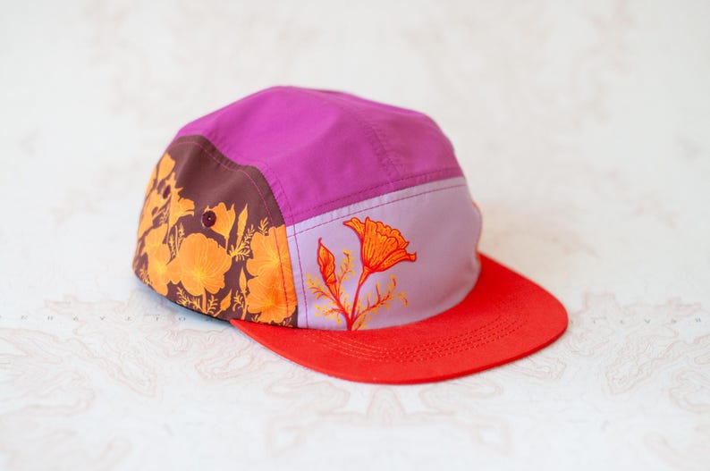 California Poppy 5 Panel Hat, Trail Hat image 1