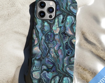 Abalone Pearl Phone Case Print Cute Trendy Green Pearl Summer Cover for iPhone 16 15 14 13 12 Pro Max Samsung s26 s24 s25 Google Pixel 8 9