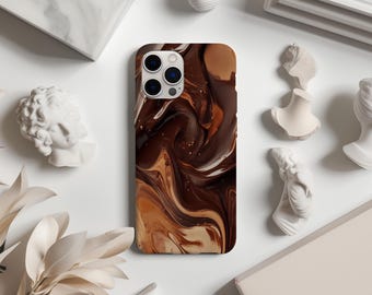 Handyhülle in Mokka-Mousse-Optik, braun, mit strukturierter Oberfläche, passendes Geschenk für iPhone 18, 17, 16, 15, 14 Pro Max, Samsung S26, S24, S25, Google Pixel 8 und 9