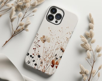 Autumn Botanical | Fall Floral Phone Case | Wildflower | BOHO | Case for iPhone 17 16 15 14 13 12 Pro Max | Samsung s26 s25 | Google Pixel