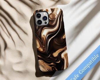 Mocha Mousse Phone Case Brown Marble Style Texture MagSafe Cover for iPhone 17 16 15 14 13 12 Pro Max Samsung s26 s24 s25 Google Pixel 8 9