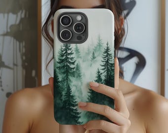 Forest Pine Phone Case | Wood Tree Nature Style Design | Fog Art Cover for iPhone 17 16 15 14 13 12 Pro Max | Samsung s26 s25 | Google Pixel