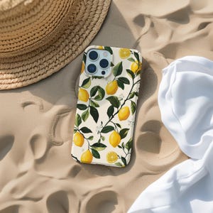Zitrone Handytasche Frisch Kokette Obst Blatt Garten Kunst Design Cover für iPhone 16 15 14 13 12 11 Pro Max Samsung S23 S24 S25 Google Pixel 8 9
