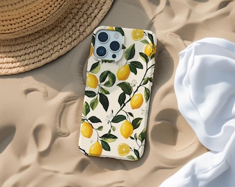 Lemon Phone Case Fresh Coquette Fruit Leaf Garden Art Design Cover for iPhone 16 15 14 13 12 11 Pro Max Samsung s23 s24 s25 Google Pixel 8 9