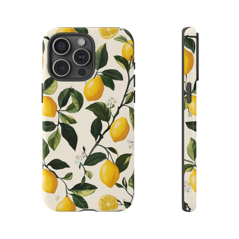 Lemon Phone Case Fresh Coquette Fruit Leaf Garden Art Design Cover for iPhone 17 16 15 14 13 12 Pro Max Samsung s26 s24 s25 Google Pixel 8 9 image 3