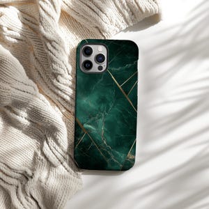 Custodia per telefono in marmo verde con motivo astratto in pietra dorata per iPhone 16, 15, 14, 13, 12, 11 Pro Max, Samsung S23, S24, S25, Google Pixel 8, 9.