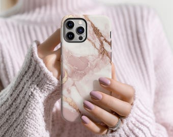 Soft Pink Marble Phone Case Rose Stone Natural Style Gift Cover for iPhone 17 16 15 14 13 12 Pro Max Samsung s26 s24 s25 Google Pixel 8 9