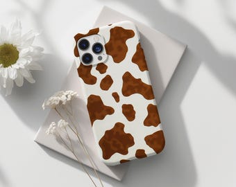 Cowhide Brown Phone Case | Nature Animal Pattern Design | Cow Art Case for iPhone 17 16 15 14 13 12 Pro Max | Samsung s26 s25 | Google Pixel