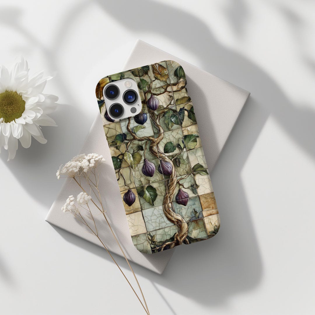 Fig Tree Phone Case Ceramic Tile Holiday Fruit Lover Summer Cover for ...
