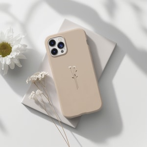 Custodia per telefono con motivo floreale minimalista, elegante design floreale, estetica, per iPhone 16, 15, 14, 13, 12, 11 Pro Max, Samsung S23, S24, S25, Google Pixel 8, 9.